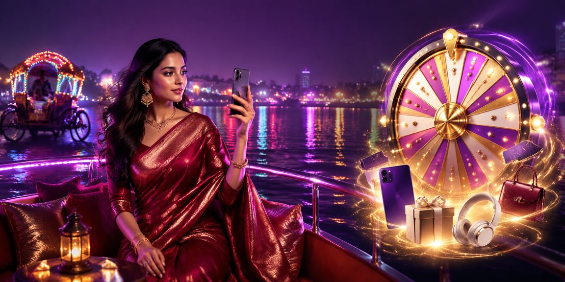ঢাকায় 259 প্ল্যাটফর্মে নিয়ন আলোয় লগইন করে লাকি ড্র উপভোগ করছেন একজন ব্যবহারকারী